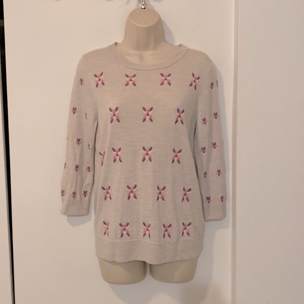 J. Crew lightweight merino wool 3/4 sleeve sweater
